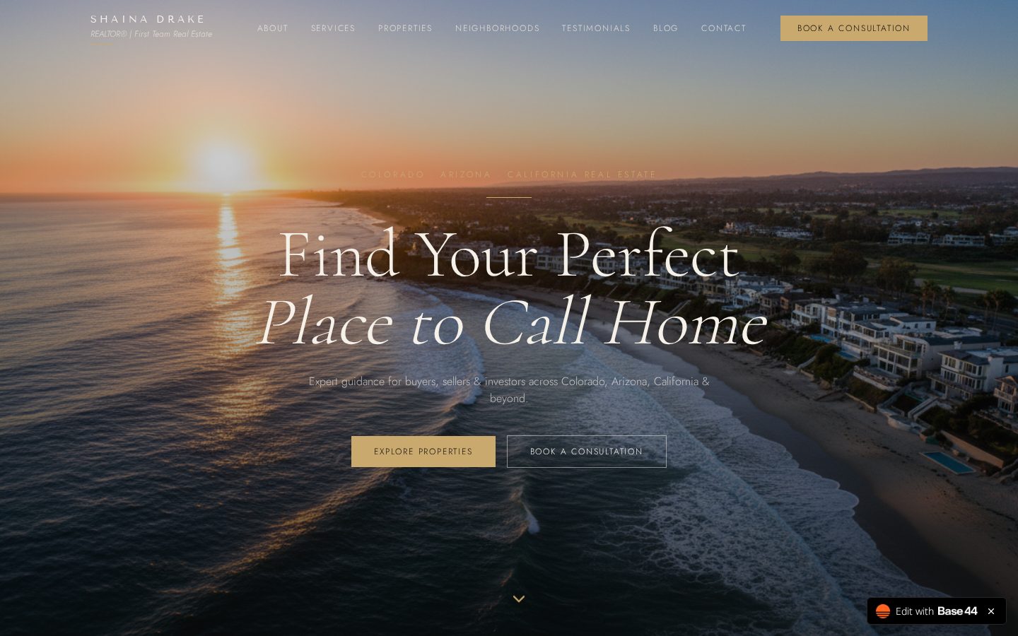 Shaina Dhrake homepage screenshot
